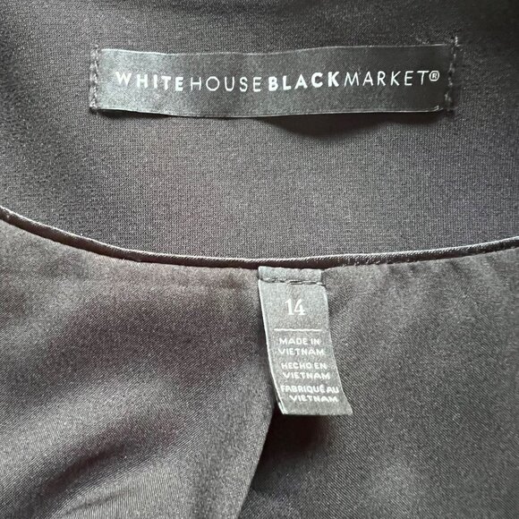 White House Black Market Size 14 Black Asymmetrical Zip Peplum Moto Jacket - Picture 3 of 14